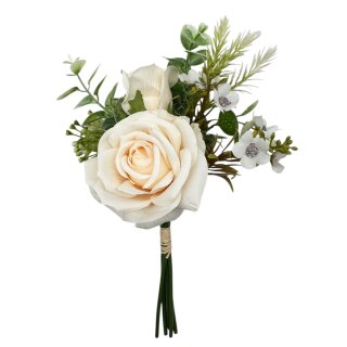 Künstlicher Rosenstrauß/Handstrauß Creme ca. 27 cm