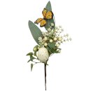 Deko Oster Zweig Weiß/Grün mit Schmetterling...