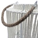 Boho Laterne mit Glaseinsatz Weiß ca. 28 cm