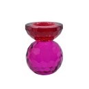 Teelichthalter Rot/Pink ca. 10,5 cm