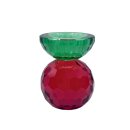 Teelichthalter Grün/Rot ca. 10,5 cm