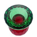 Teelichthalter Grün/Rot ca. 10,5 cm