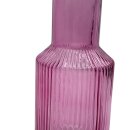 Glas Vase geriffelt Pink ca.22 cm