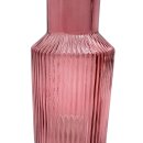 Glas Vase geriffelt Rot ca.22 cm