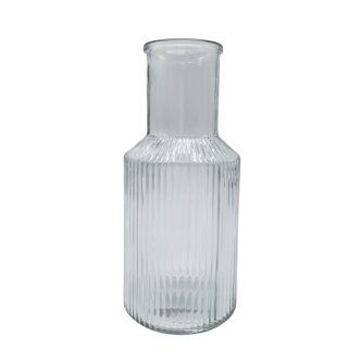 Glas Vase geriffelt Klar ca.22 cm