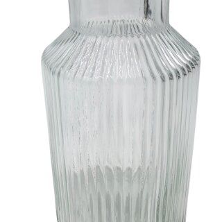 Glas Vase geriffelt Klar ca. 22 cm