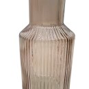 Glas Vase geriffelt Braun ca.22 cm