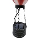 Kunststoff Solar-Hängelampe Heißluftballon Rot/Weiß ca.22 cm