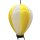 Kunststoff Solar-Hängelampe Heißluftballon Gelb/Weiß ca.22 cm