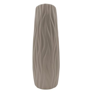 Keramik Vase Wellenmuster Beige ca. 45 cm