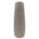 Keramik Vase Wellenmuster Beige ca. 45 cm