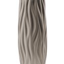 Keramik Vase Wellenmuster Beige ca. 45 cm