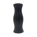 Keramik Vase mit Vertikale Rillen Schwarz ca.30 cm