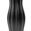 Keramik Vase mit Vertikale Rillen Schwarz ca.30 cm