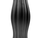 Keramik Vase mit Vertikale Rillen Schwarz ca.45 cm