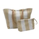 Tasche + Zusatztäschchen Beige/Weiß