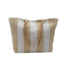 Tasche + Zusatztäschchen Beige/Weiß