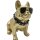 Deko Figur Französische Bulldogge Gold ca. 20 cm