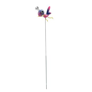 Dekorativer Gartenstecker " Libelle" Rosa/Blau ca. 68 cm