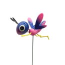 Dekorativer Gartenstecker " Libelle" Rosa/Blau...