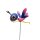 Dekorativer Gartenstecker " Libelle" Rosa/Blau ca. 68 cm