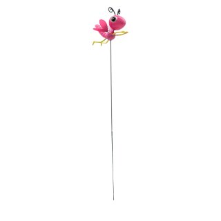 Dekorativer Gartenstecker " Libelle" Rosa/Rot ca. 68 cm