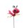 Dekorativer Gartenstecker " Libelle" Rosa/Rot ca. 68 cm