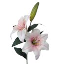 Künstliche Lilie Weiß/Pink ca. 66 cm