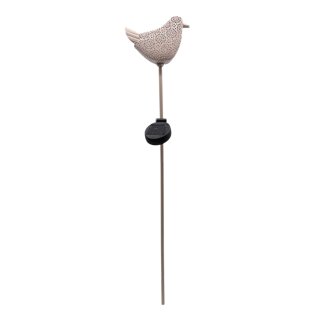 LED Solar Gartenstecker Vogel Metall Lachs ca. 80 cm