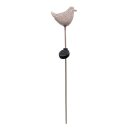 LED Solar Gartenstecker Vogel Metall Lachs ca. 80 cm