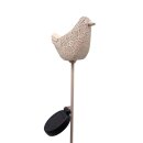 LED Solar Gartenstecker Vogel Metall Lachs ca. 80 cm