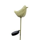 LED Solar Gartenstecker Vogel Metall Gelb ca. 80 cm