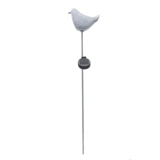 LED Solar Gartenstecker Vogel Metall Weiß ca. 80 cm
