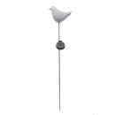 LED Solar Gartenstecker Vogel Metall Weiß ca. 80 cm