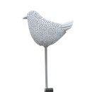 LED Solar Gartenstecker Vogel Metall Weiß ca. 80 cm