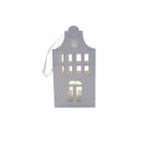 Deko LED-Holzhaus Weiß ca.11,5 cm