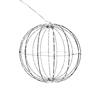 LED Ball Metall Schwarz 272 LEDs Warmweiß Ø  ca. 50 cm