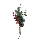 Künstlicher Tannenzweig mit Zapfen und Beeren...
