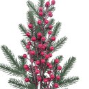 Künstlicher Tannenzweig mit Beeren Grün/Rot ca. 73 cm