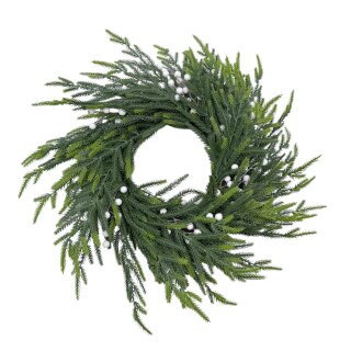 Künstlicher Tannenkranz Grün/Weiß Ø ca. 50 cm