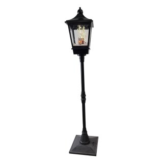 LED Weihnachtslaterne "Weihnachtsmann" mit Leuchteffekt und Musik Schwarz ca. 185 cm