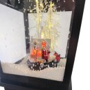 LED Weihnachtslaterne "Weihnachtsmann" mit Leuchteffekt und Musik Schwarz ca. 185 cm