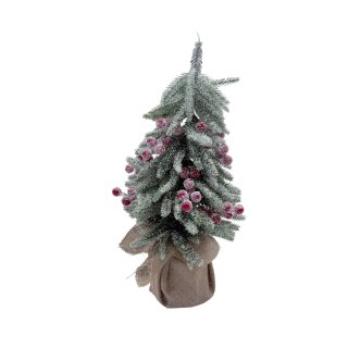 Deko Tannenbäumchen mit Beeren Verschneit ca. 40 cm