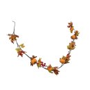 Herbstliche Deko Girlande mit Laub, Kürbissen und...