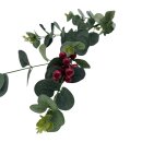 Künstliche Eukalyptusgirlande mit Beeren Grün/Rot ca. 120 cm