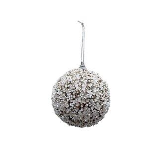 Bruchfeste Christbaumkugeln 4er Set Goldt/Weiß  Ø ca. 8 cm