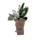 Deko Tannengesteck mit Beeren Grün/Weiß ca. 22 cm