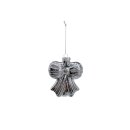 Edler Glas Christbaumschmuck Schleife Silber ca. 10 cm