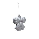Edler Glas Christbaumschmuck Schleife Silber ca. 10 cm