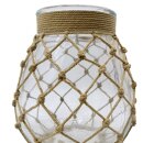 Glas Windlicht mit Jute Klar ca. 22 cm